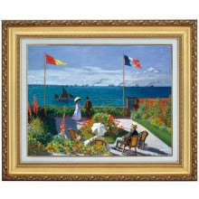 モネ 作品 サン＝タドレスのテラス 4号 立体複製名画 モネの絵 絵画 額付き インテリア|複製名画　ゴッホ、モネなど海外画家をご紹介|アートの友社