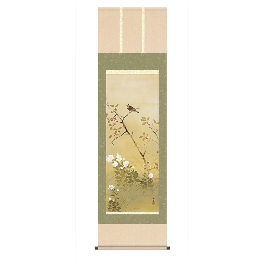 横山大観『四季花鳥・秋 晩秋』高級掛軸〈複製〉 : アートの友社 横山