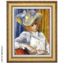 立体複製名画 ルノワール「帽子を被る女性」4号【ポイント５％還元中】|複製名画　ゴッホ、モネなど海外画家をご紹介|アートの友社