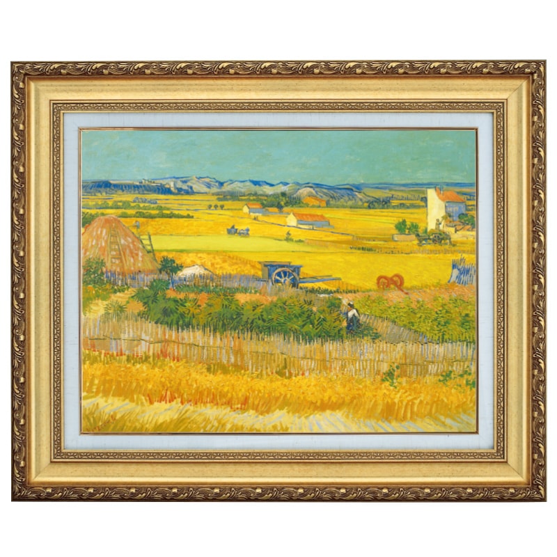 ゴッホ 「クロー平野の収穫風景」 10号 立体複製名画 【5