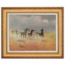 最終処分価格　額装　荒野の群馬　大型絵画美術　アルボ作　額装ガラス品 最終処分価格 額装 荒野の群馬 大型絵画美術 アルボ作 額装