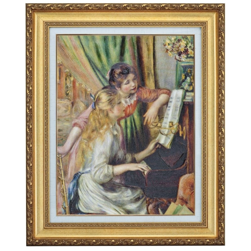 ルノワール 「ピアノに寄る少女たち」 10号 立体複製名画 : アートの友