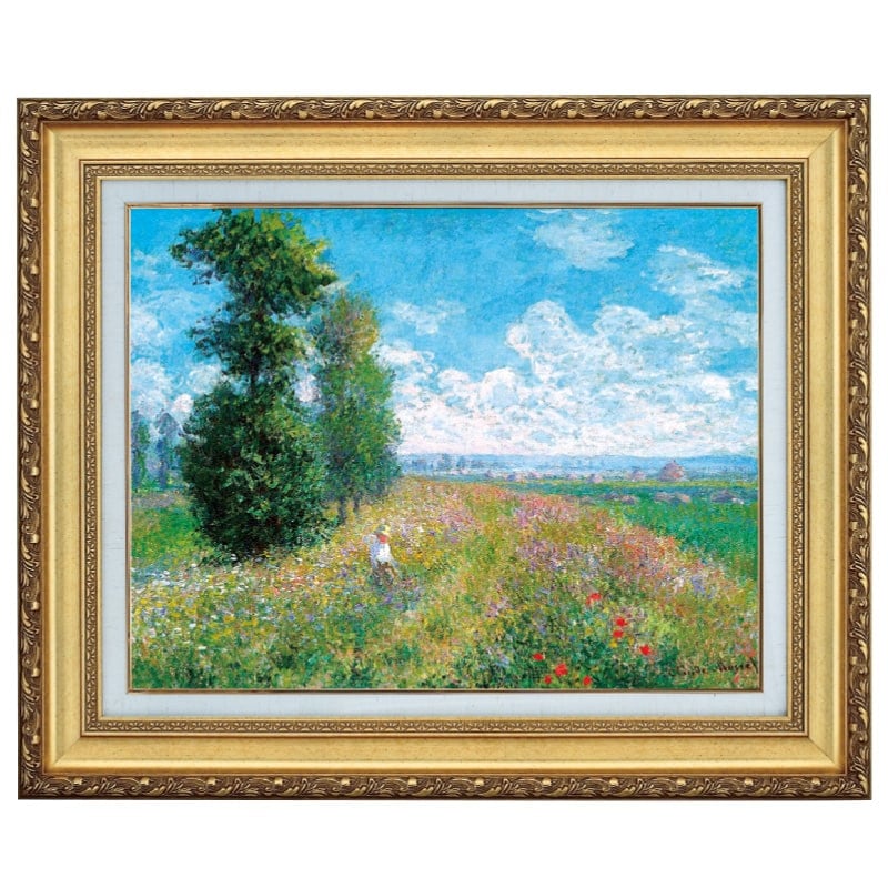 モネ 「ポプラと草原の散歩道」 6号 立体複製名画 : アートの友社 立体