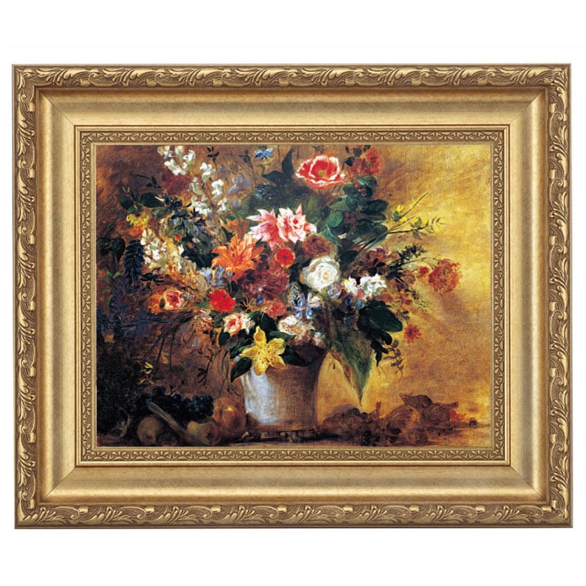 ドラクロワ 「花のある静物」 4号 立体複製名画 【5％ポイント還元中】|複製名画　ゴッホ、モネなど海外画家をご紹介|アートの友社