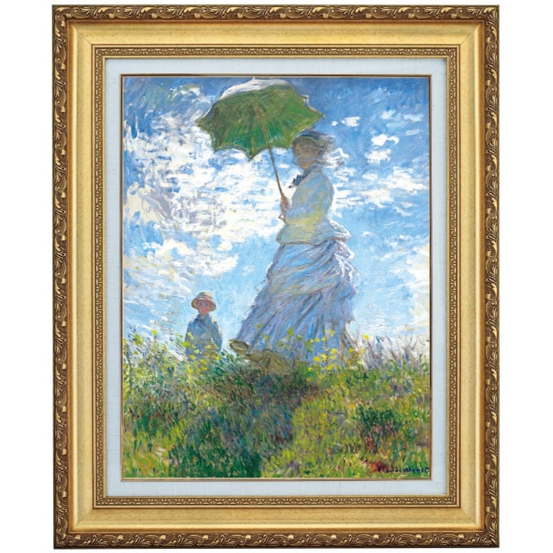 モネ 「散歩、日傘をさす女性」 6号 立体複製名画 : アートの友社 立体