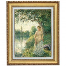 カミーユ・ピサロ、ルーアンの波止場、希少画集画、新品額装付 カミーユ・ピサロ、ルーアンの波止場、希少画集画、新品額装付