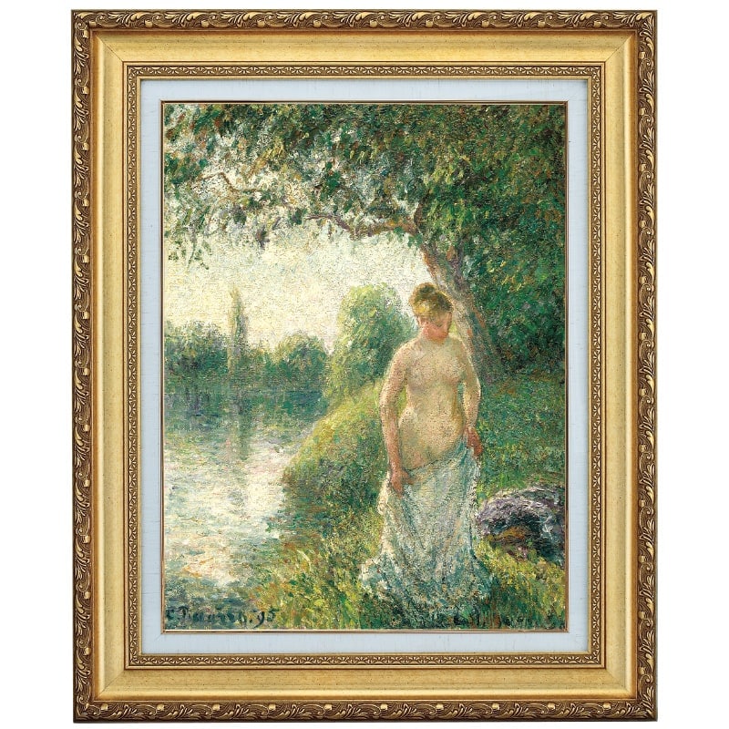 カミーユ・ピサロ【座る農家の少女】、希少な画集画、新品高級額 カミーユ・ピサロ【座る農家の少女】、希少な画集画、新品高級額