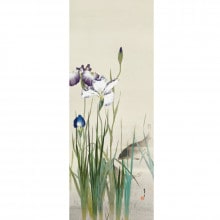 渡辺省亭『十二ケ月花鳥画』11月 蘆に千鳥 掛軸【ポイント5