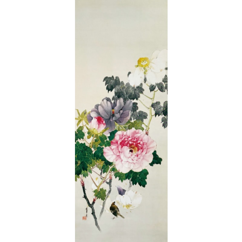 11-11-1 屏風 びょうぶ 牡丹 ぼたん 松風 金 折り畳み 和風 アート