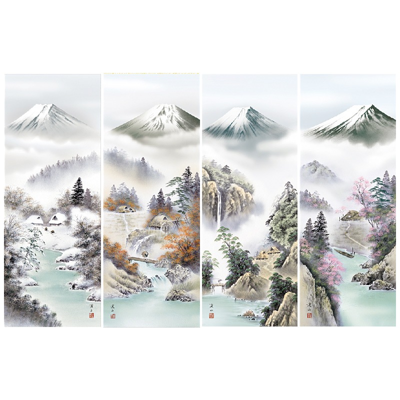 富士季景』額4点セット 伊藤渓山 : アートの友社 『富士季景』額4点