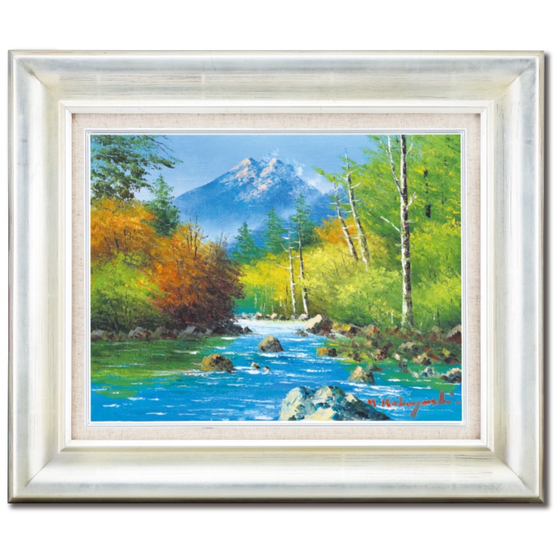【美品】「兼六園の秋」油絵 油彩画 風景画　F10号 兼六園の秋」油絵 油彩画 風景画 F10号（日本画のような風景に