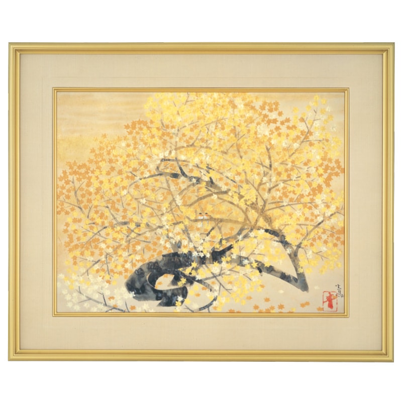 前田青邨『紅葉』額 : アートの友社 前田青邨『紅葉』額 14774