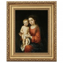 ムリーリョ 「ロザリオの聖母子」 10号 立体複製名画 【5％ポイント