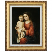 ムリーリョ 「ロザリオの聖母子」 6号 立体複製名画 【5％ポイント還元