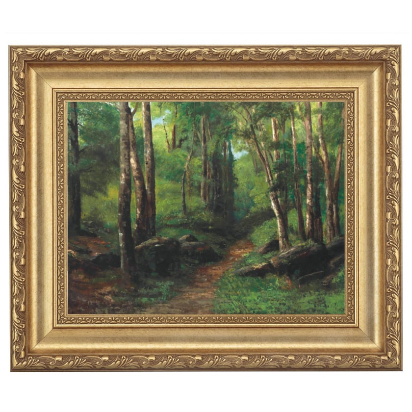 ジョルジュ・フェール、森の小道、希少画集画、新品額付 クールベ 「森の小道」 4号 立体複製名画 : アートの友社 立体複製名画