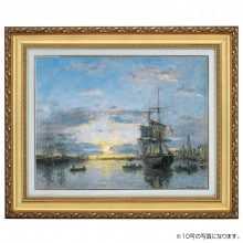 ブーダン 「ル・アーブル、夕日の港」 10号 立体複製名画 【5