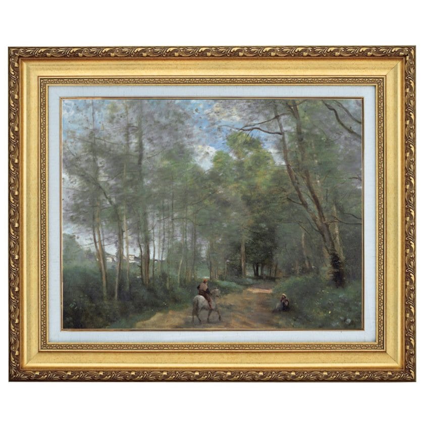 コロー 「ダヴレイ村の森に入る騎手」 6号 立体複製名画 【5％ポイント