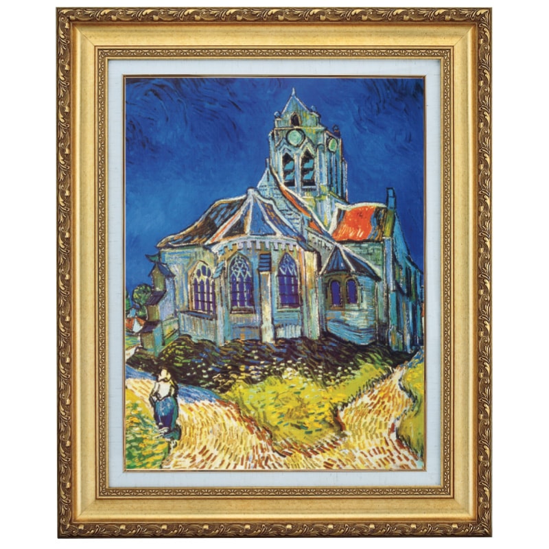 ゴッホ　オーヴェルの教会　複製画 ゴッホ 「オーヴェルの教会」 10号 立体複製名画 【5％ポイント還元中