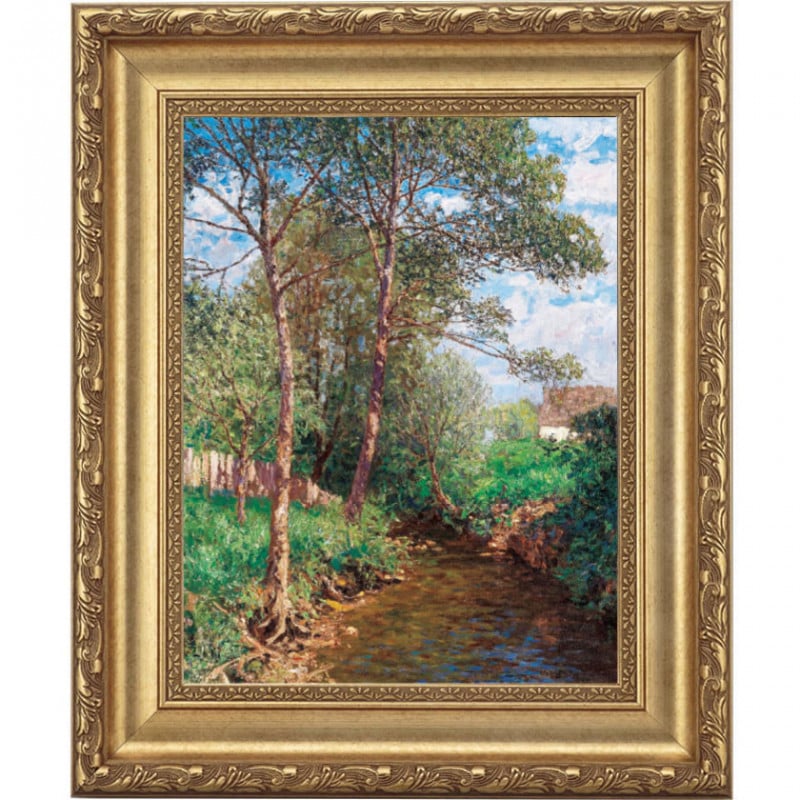アルフレッド・ツォフ 「小川のある晴れの景色」 4号 立体複製名画 【5