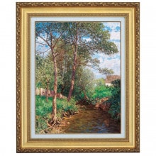 アルフレッド・ツォフ 「小川のある晴れの景色」 4号 立体複製名画 【5