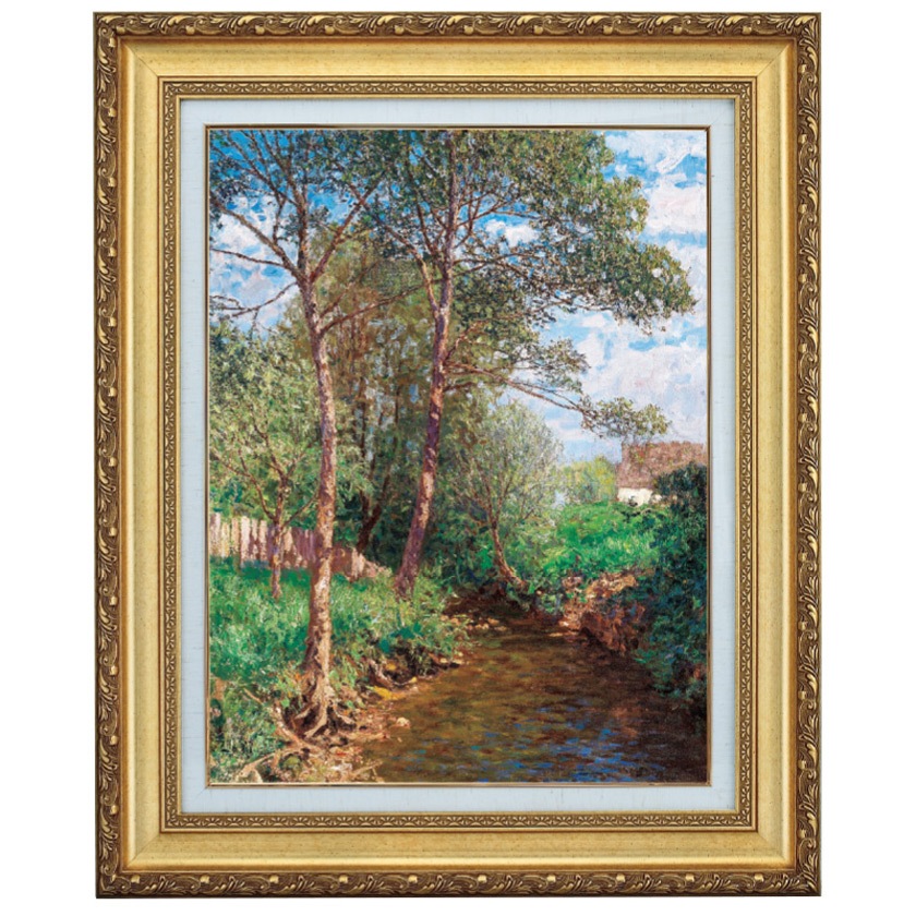 ぷうあ絵画6点 アルフレッド・ツォフ 「小川のある晴れの景色」 6号 立体複製