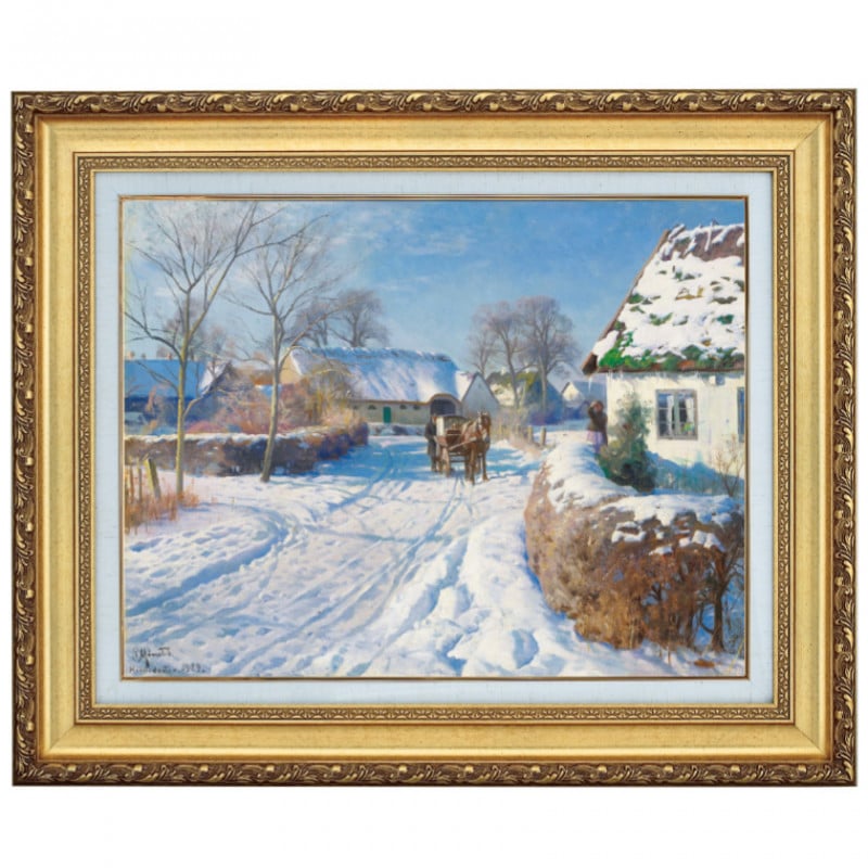 守屋多々志、70年ぶりの雪、希少な額装用画集より、美品、新品額装付 守屋多々志、70年ぶりの雪、希少な額装用画集より、美品、