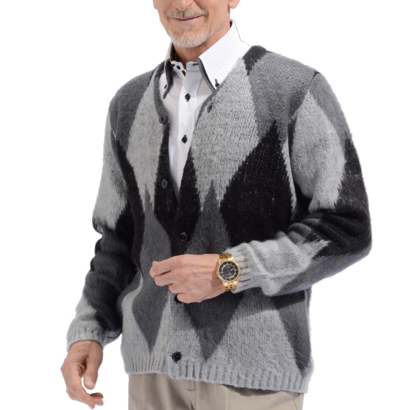 モヘアアーガイルカーディガン 【ポイント5％還元中】 : モヘア