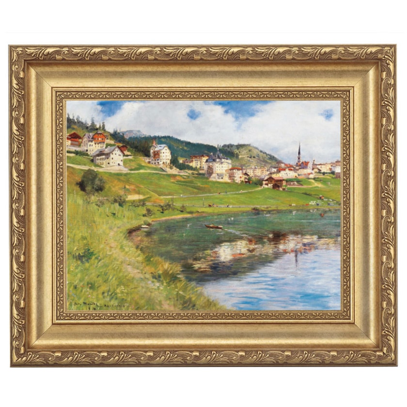 アルベルト・ロッシ「サン・モリッツの池の眺望」4号立体複製名画