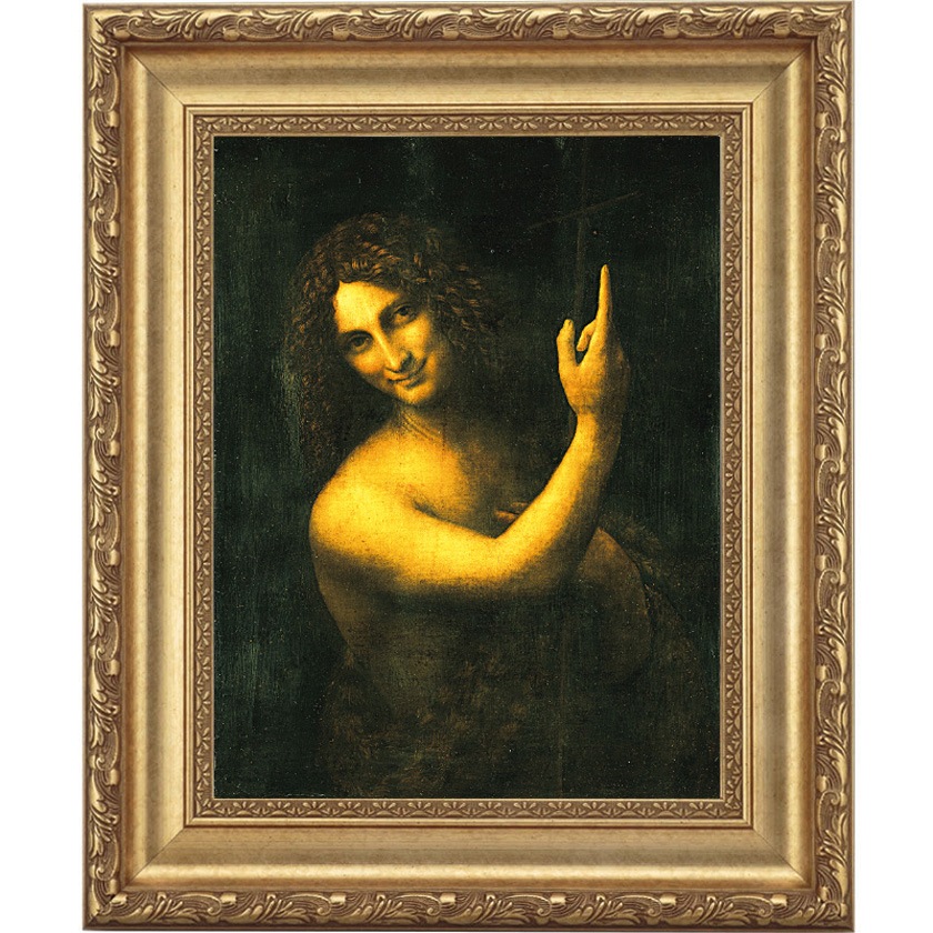 絵画 ダ・ヴィンチ「洗礼者ヨハネ」4号立体複製名画【ポイント5％還元中