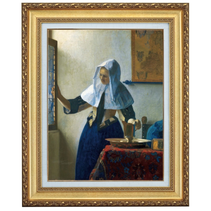 フェルメール「窓辺で水差しを持つ若い女」10号立体複製名画【ポイント