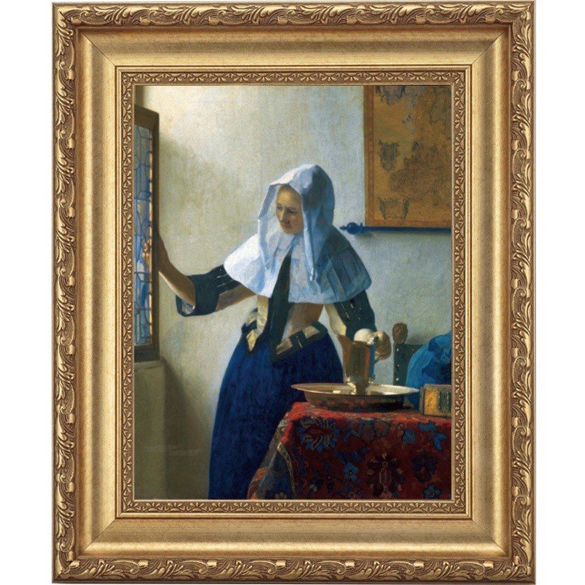 フェルメール「窓辺で水差しを持つ若い女」4号立体複製名画【ポイント