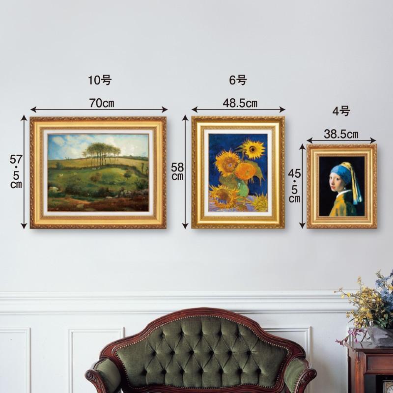 ピサロ ポントワーズの水閘6号 立体複製名画 絵画 額付き インテリア