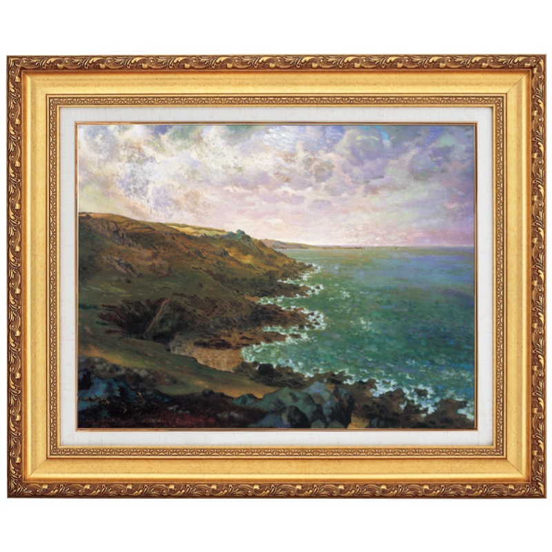 ミレー グレヴィルの断崖10号 立体複製名画 絵画 額付き