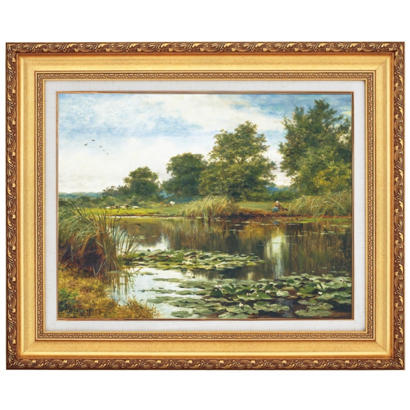 リーダー 睡蓮 10号 立体複製名画 絵画 額付き インテリア : アートの