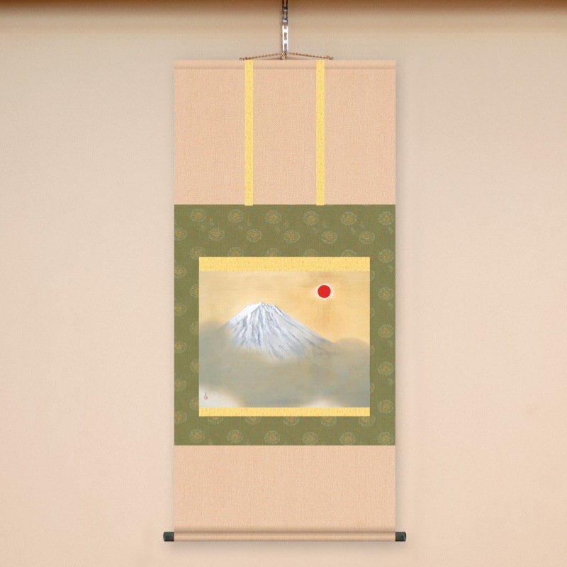 横山大観『乾坤輝く（金）』高級掛軸 : アートの友社 横山大観『乾坤