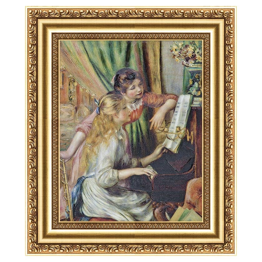 M▽ルノワール 複製画 レプリカ 額縁 ピアノを弾く二人の少女 (37906) M▽ルノワール 複製画 レプリカ 額縁 ピアノを弾く二人の少女
