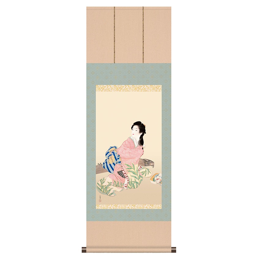 【最終値下げ】上村松園「娘深雪」リトグラフ 証明シール有 日輝版画工房 掛軸 楽天市場】上村松園 娘深雪 2001 シルクスクリーン 上村淳之監修