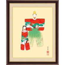 上村松園『御ひな之図』額