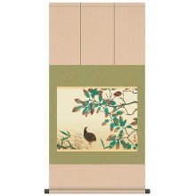 横山大観『鶉』掛軸