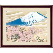 横山大観「富士に桜図（ふじにさくらず）」額