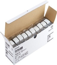 キングジム SS24K-10PN テプラPROテープ エコパック 白 黒文字 24mm幅 8m 10個入