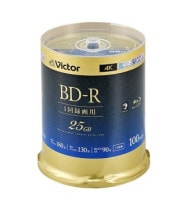 Victor VBR130RP100SJ5 �ӥǥ��� 6��® BD-R 100��ѥå� 25GB 130ʬ