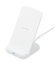 エレコム W-QS08WH ワイヤレス充電器 Qi認証 5W/7.5W/10W 卓上 スタンド 縦置き/横置き両対応 滑り止めパッド おくだけ充電 ホワイト WQS08WH|パソコン|ジョーワ