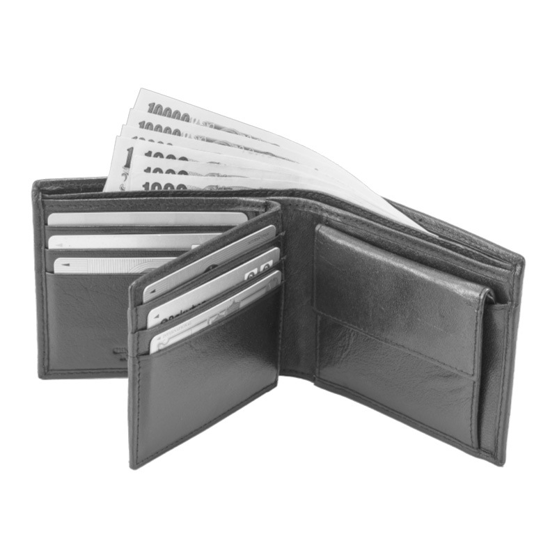 新9カードポケット 山羊革二つ折り財布 【ポイント5%還元中