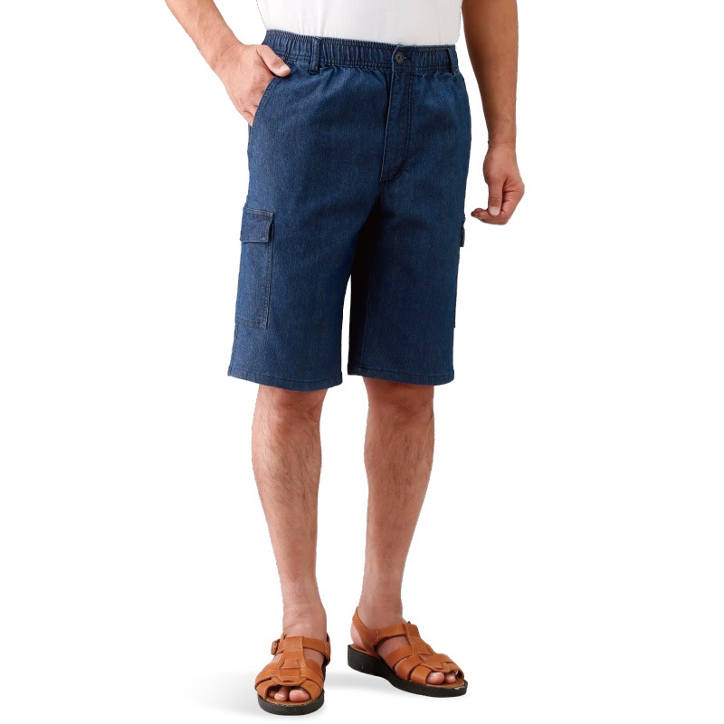 NEW ストレッチデニムハーフパンツ2色組（2本セット） - ダンディ