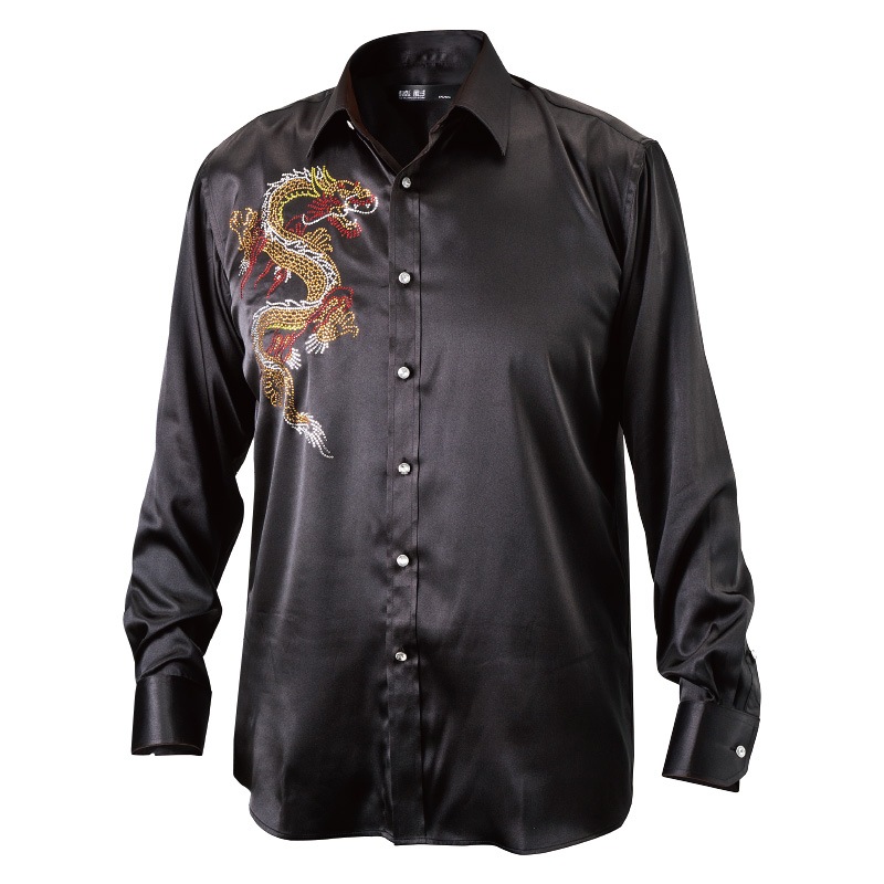 龍柄ダイヤモンドプリント長袖シャツ 【ポイント5%還元中】 - ダンディ