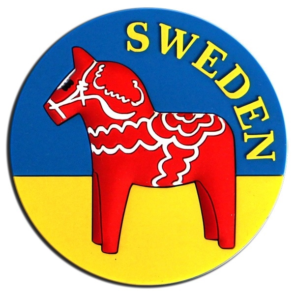 ダーラナホースゴム製マグネット　ラウンド型