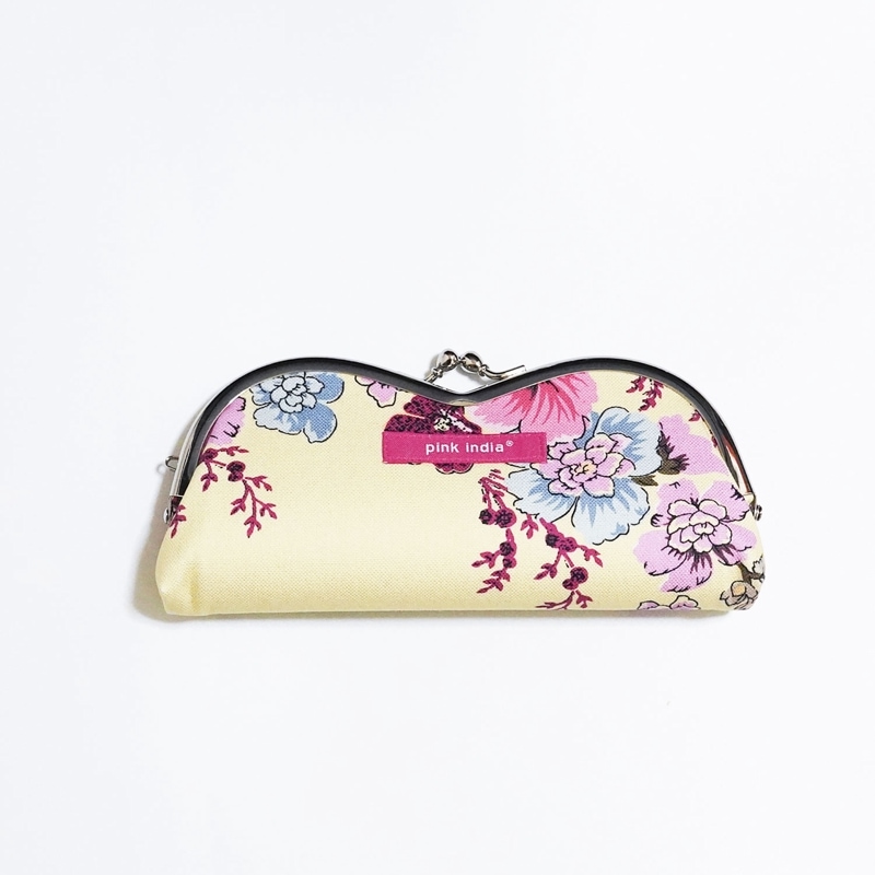 がまぐちメガネケース／pink india