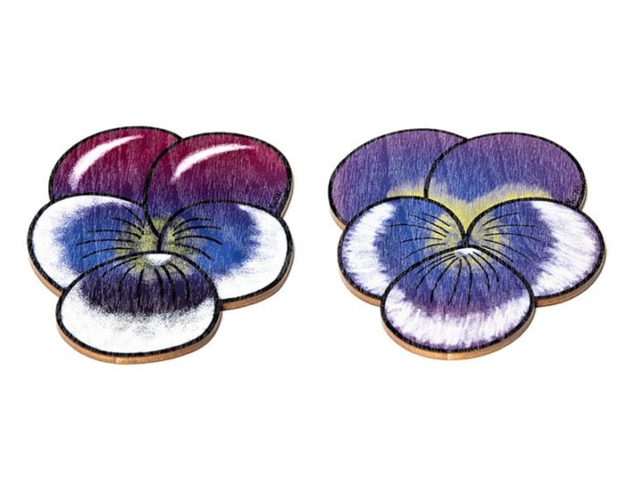 木製コースター　パンジー／Kuovi