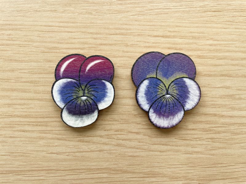 木製マグネット　パンジー／Kuovi